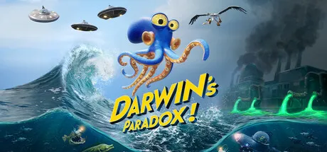Darwin's Paradox key art showing an evolving creature protagonist in a vibrant world