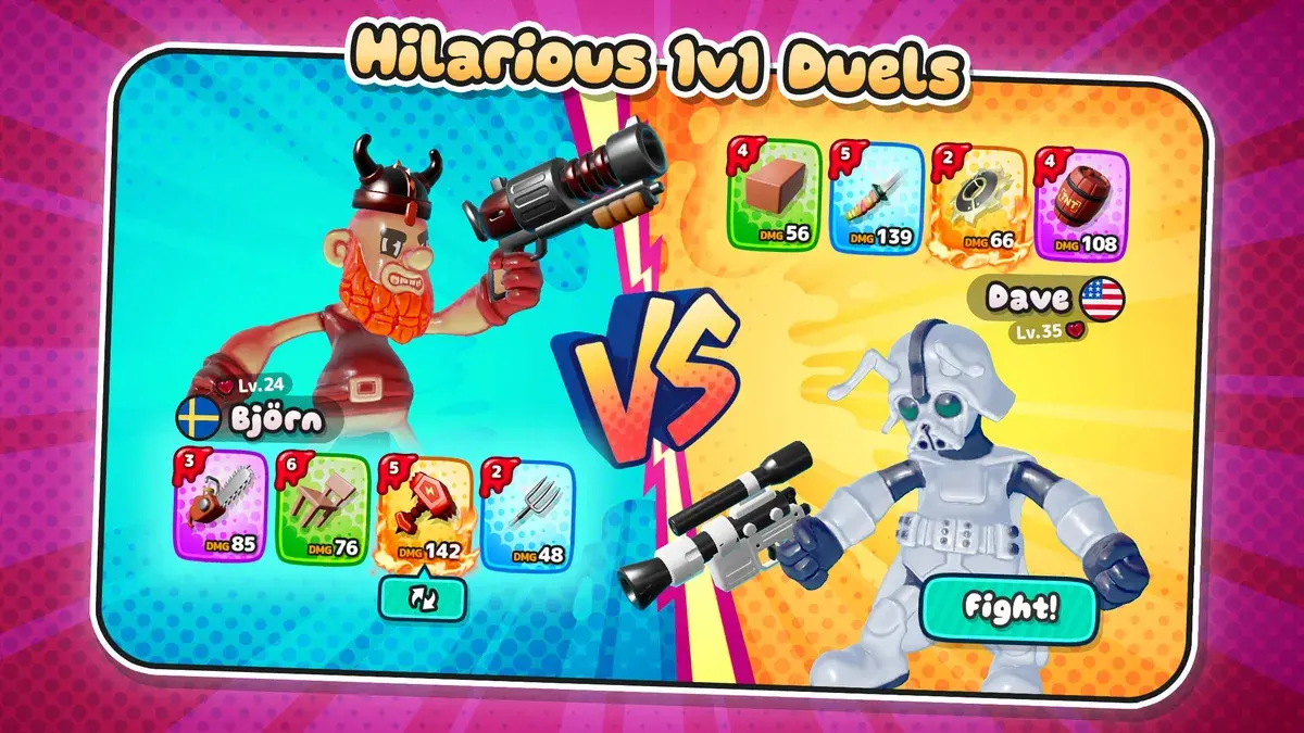 Fast-paced mobile FPS gameplay with cartoonish enemies exploding