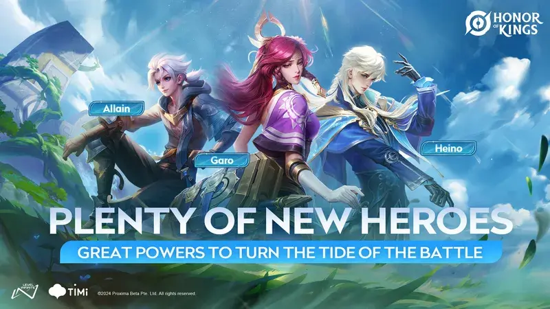 Honor of Kings key art featuring legendary hero lineup in battle formation