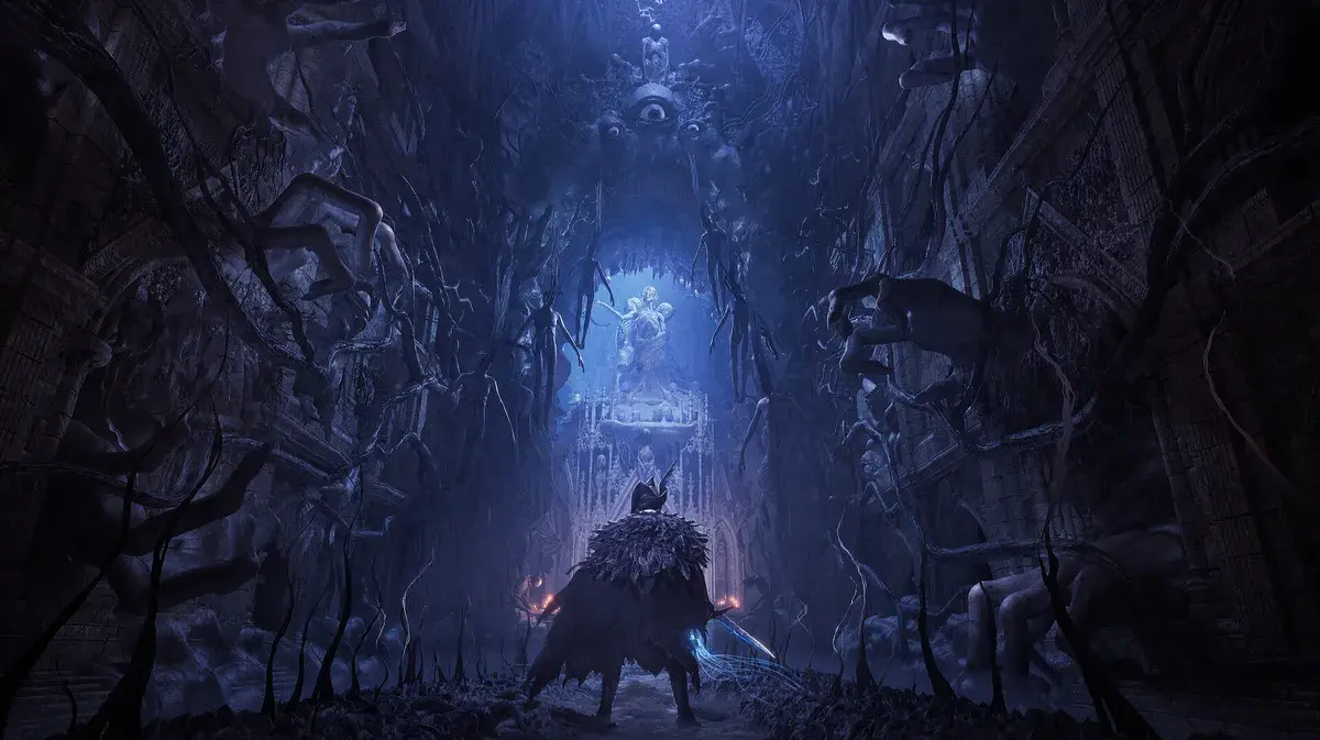 Co-op multiplayer summon with two players exploring a corrupted swamp