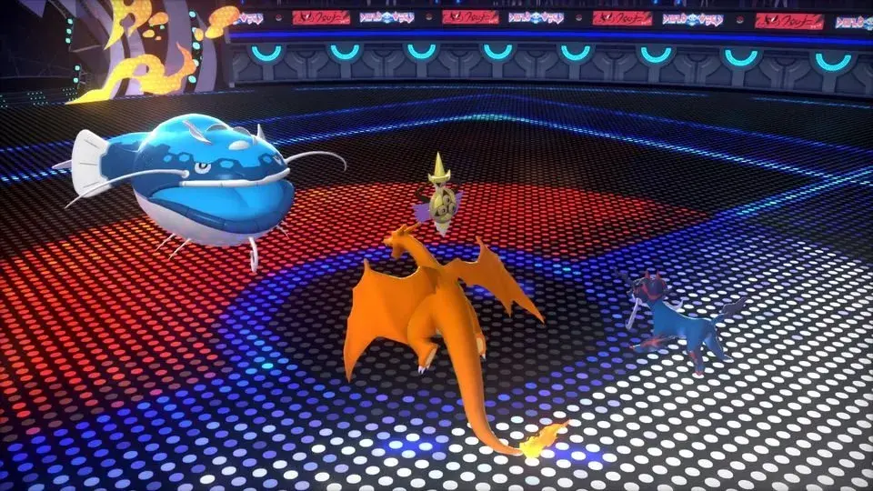 Team selection screen with over 1000 available Pokemon