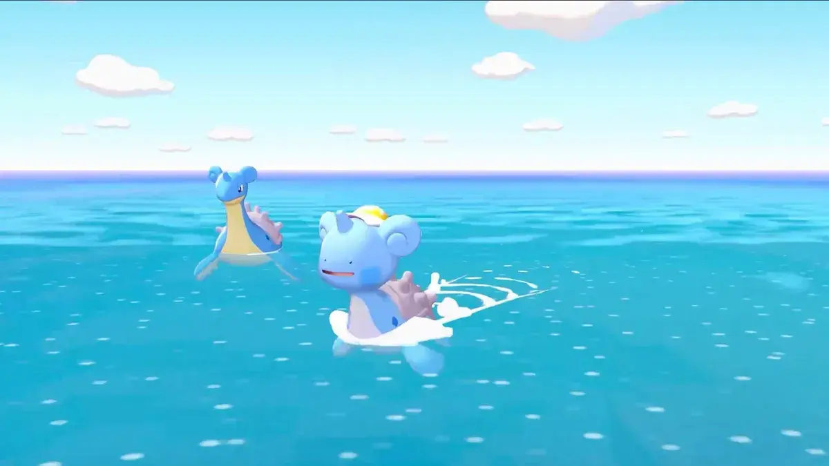 Open-world overmap of Pokopia with multiple biomes visible
