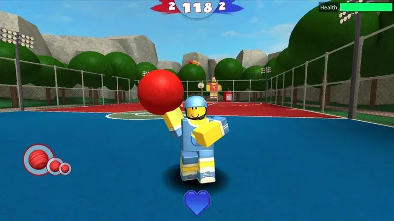 Roblox logo and avatar characters in a vibrant game world