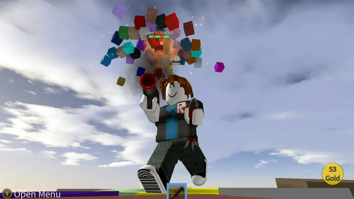 Popular Roblox experience with players competing