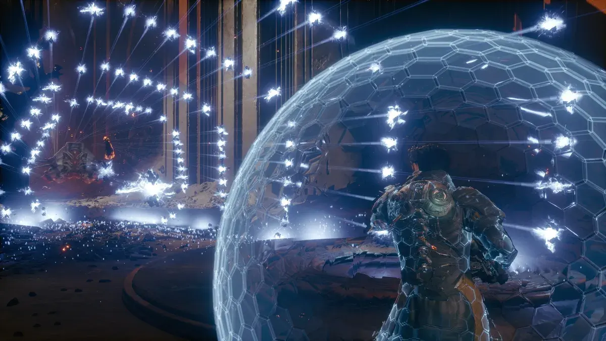 Third-person combat with fluid dodge mechanics and alien enemies