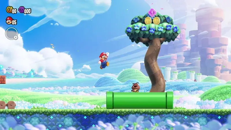 Super Mario Bros. Wonder Switch 2 key art with Mario and friends in a fantastical flower kingdom