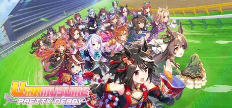 Umamusume: Pretty Derby key art with horse girl idols racing on the track